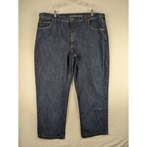 Lands End Jeans Mens 42x29 Traditional Fit 100% Cotton Dark Wash Straight Leg